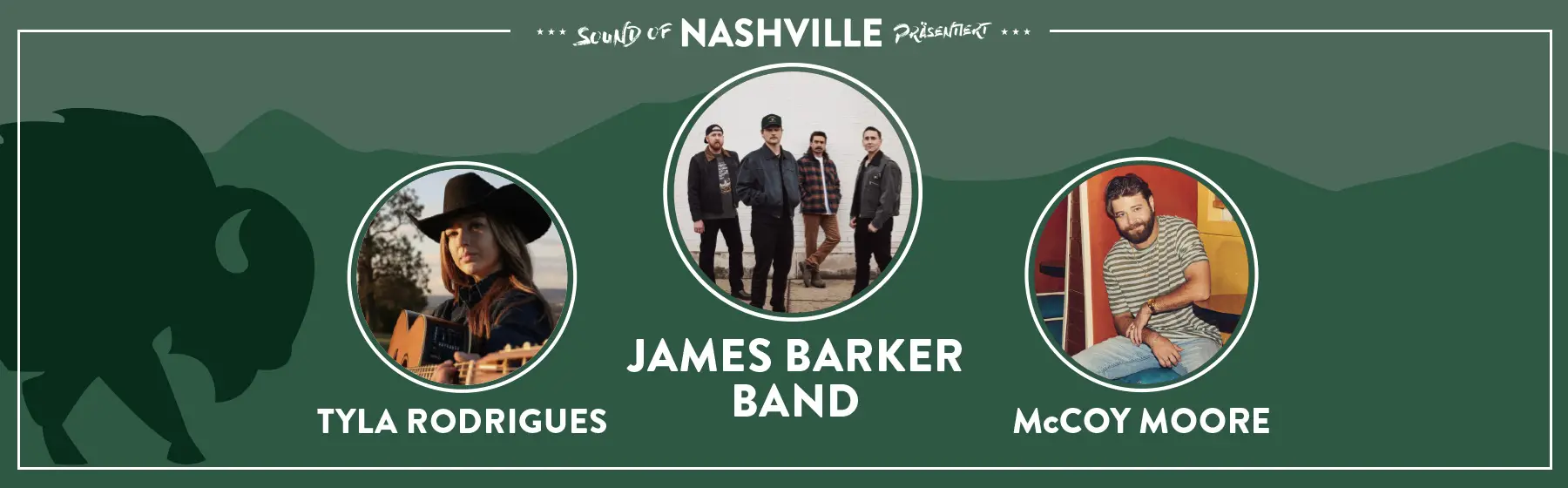 Tour-Foto von JAMES BARKER BAND, TYLA RODRIGUES, McCOY MOORE in landscape Format