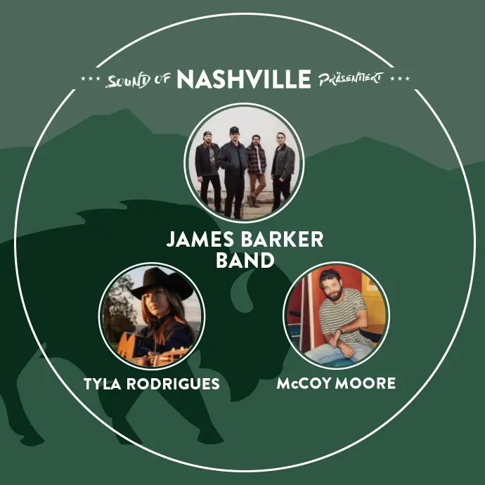 Tour-Foto von JAMES BARKER BAND, TYLA RODRIGUES, McCOY MOORE in square Format