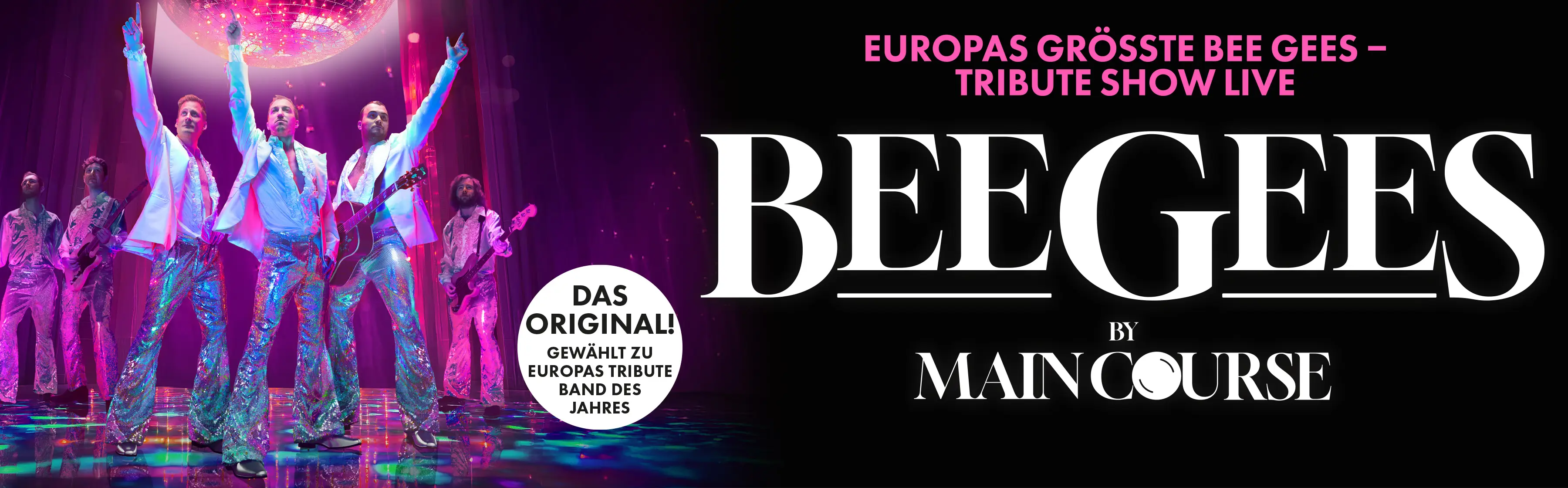 Tour-Foto von Europas größte BEE GEES Tribute Show in landscape Format